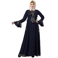 Designer abaya with sequins work- Navy Blue Designer abaya with sequins work- Navy Blue